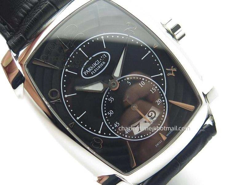 Kalpa Grande SS Black Textured Dial On Black Leather Strap A331