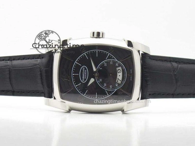 Kalpa Grande SS Black Textured Dial On Black Leather Strap A331