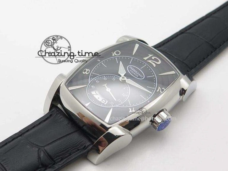 Kalpa Grande SS Black Textured Dial On Black Leather Strap A331