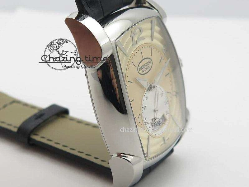 Kalpa Grande SS Gold Textured Dial On Black Leather Strap A331