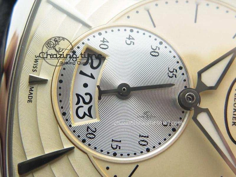Kalpa Grande SS Gold Textured Dial On Black Leather Strap A331