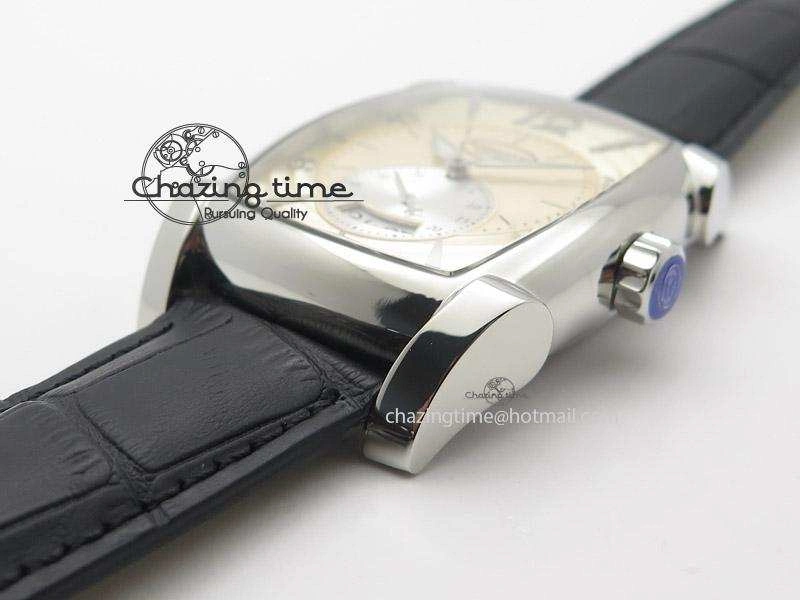 Kalpa Grande SS Gold Textured Dial On Black Leather Strap A331