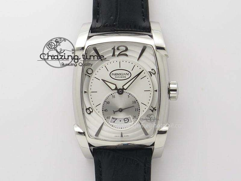 Kalpa Grande SS White Textured Dial On Black Leather Strap A331