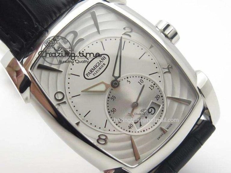 Kalpa Grande SS White Textured Dial On Black Leather Strap A331