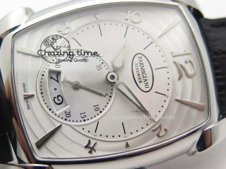 Kalpa Grande SS White Textured Dial On Black Leather Strap A331