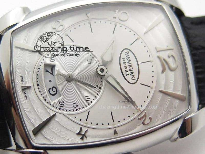 Kalpa Grande SS White Textured Dial On Black Leather Strap A331