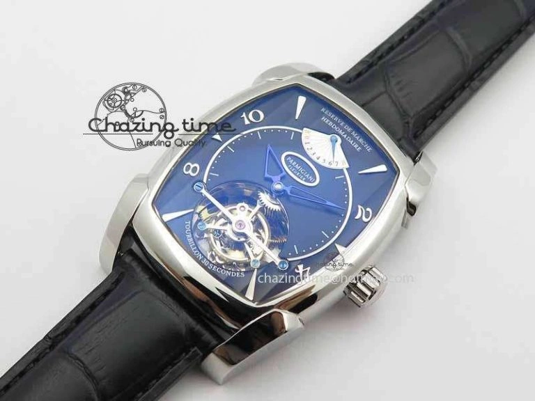 Kalpa Grande Tourbillon AZ Best Edition SS Black Dial On Black Leather Strap