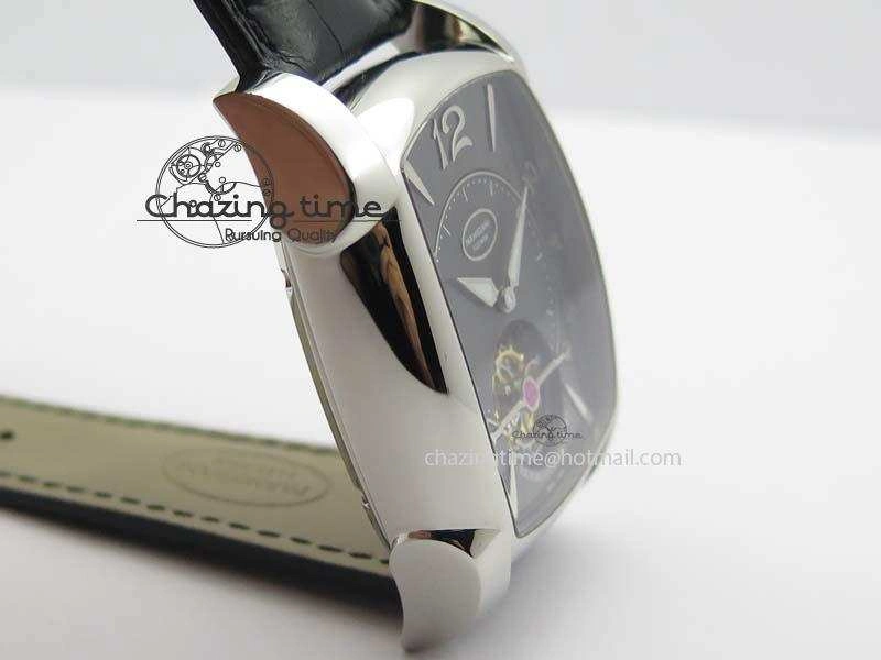 Kalpa Tourbillon SS Gray Textured Dial On Black Leather Strap