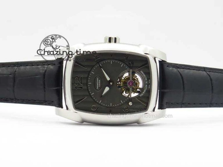 Kalpa Tourbillon SS Gray Textured Dial On Black Leather Strap
