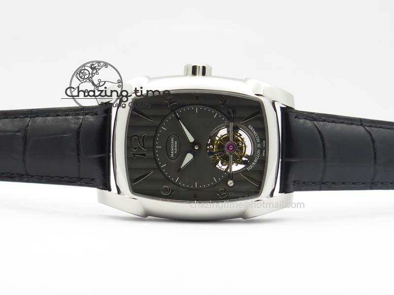 Kalpa Tourbillon SS Gray Textured Dial On Black Leather Strap