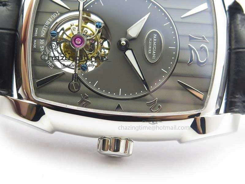 Kalpa Tourbillon SS Gray Textured Dial On Black Leather Strap