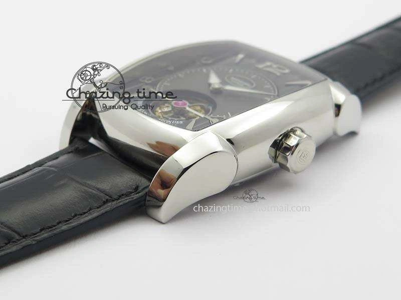 Kalpa Tourbillon SS Gray Textured Dial On Black Leather Strap