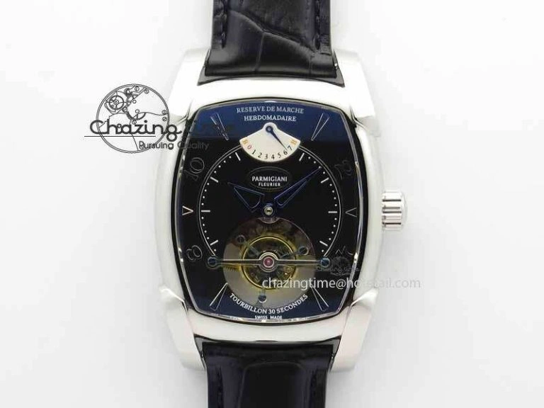 Kalpa Tourbillon SS Gray Textured Dial On Black Leather Strap