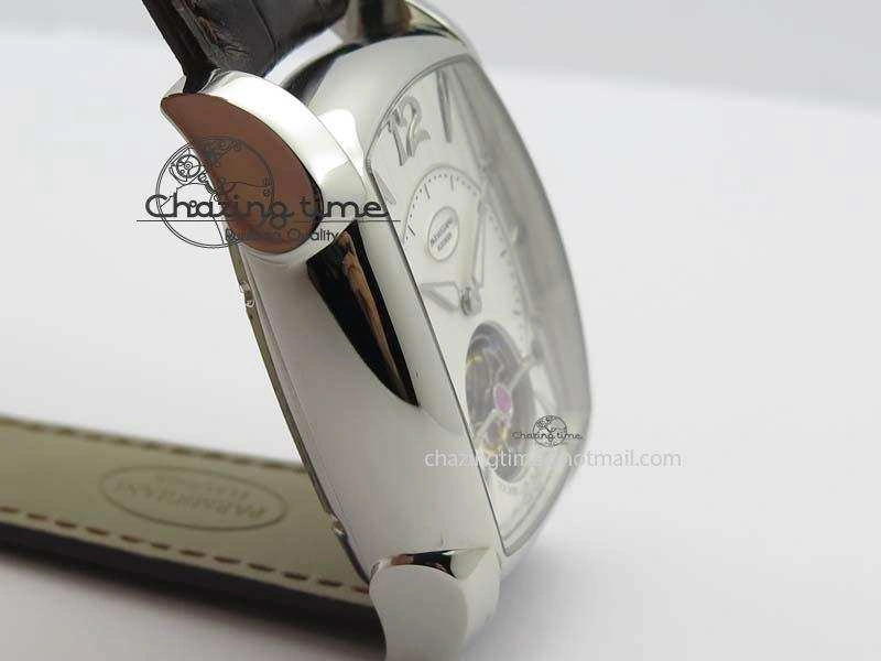 Kalpa Tourbillon SS White Textured Dial On Brown Leather Strap