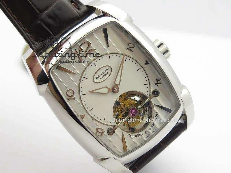 Kalpa Tourbillon SS White Textured Dial On Brown Leather Strap
