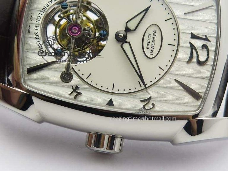 Kalpa Tourbillon SS White Textured Dial On Brown Leather Strap