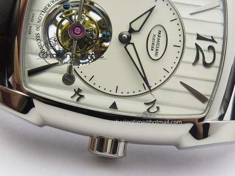 Kalpa Tourbillon SS White Textured Dial On Brown Leather Strap