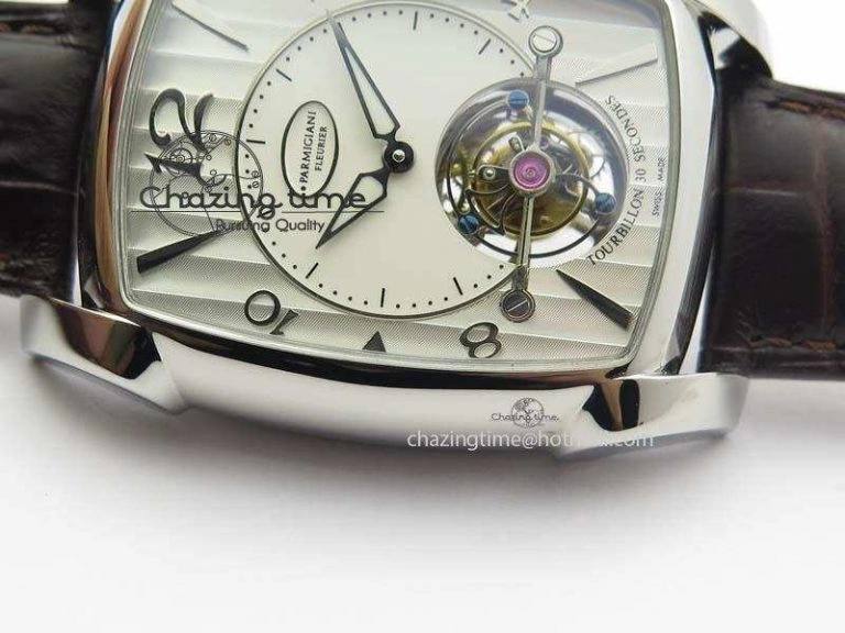 Kalpa Tourbillon SS White Textured Dial On Brown Leather Strap