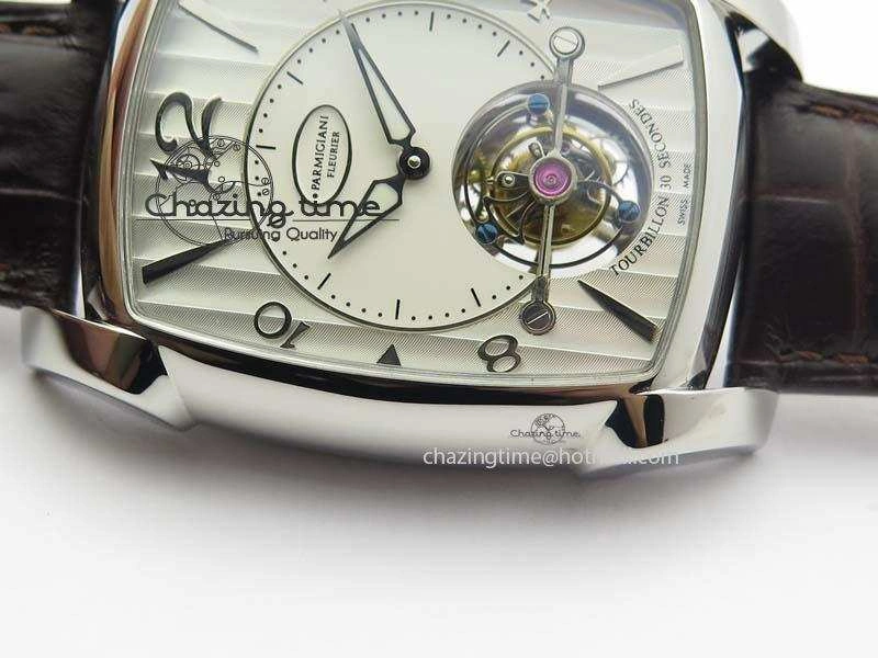 Kalpa Tourbillon SS White Textured Dial On Brown Leather Strap