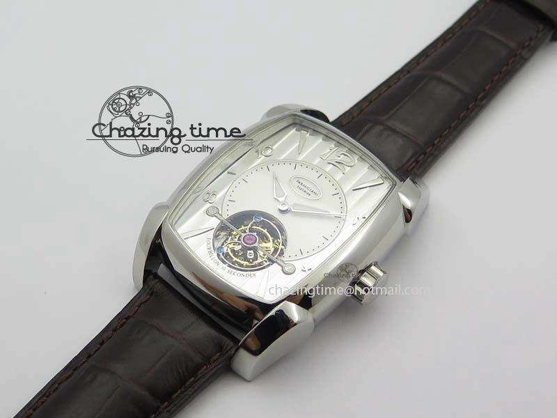 Kalpa Tourbillon SS White Textured Dial On Brown Leather Strap