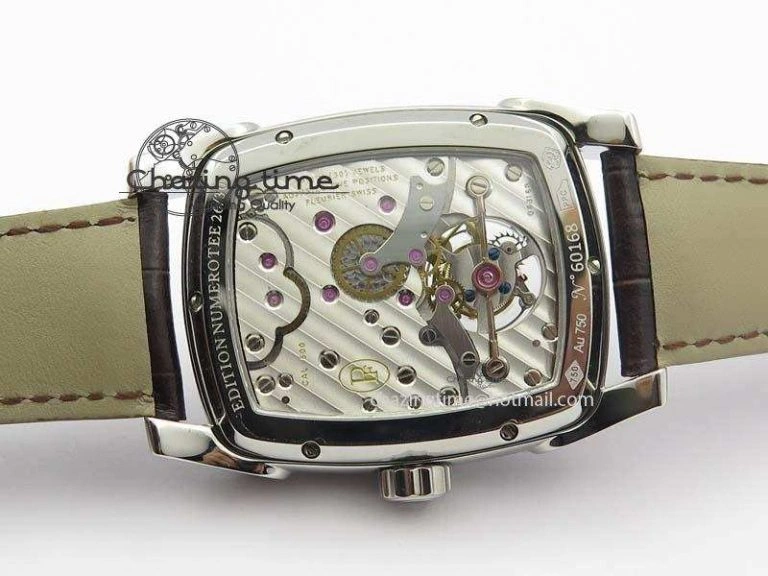 Kalpa Tourbillon SS White Textured Dial On Brown Leather Strap