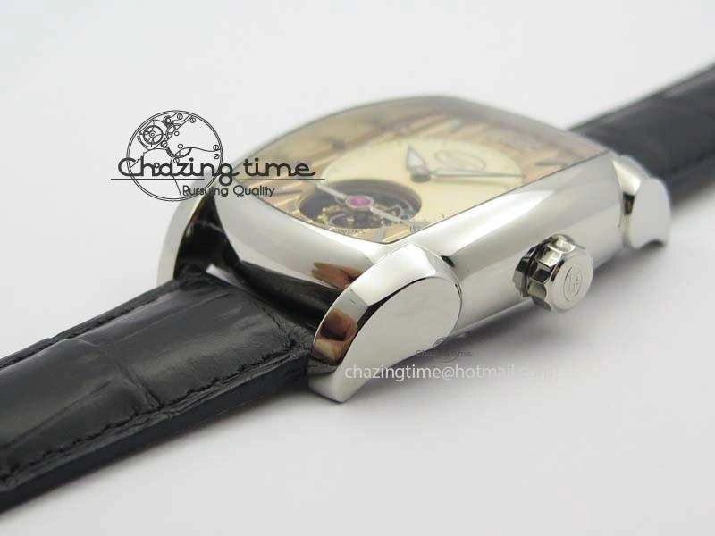 Kalpa Tourbillon SS Yellow Textured Dial On Black Leather Strap