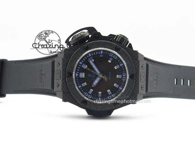 King Power 48mm OceanGraphic 4000 Carbon V6F 1:1 Best Edition Black Dial Blue Markers A7750