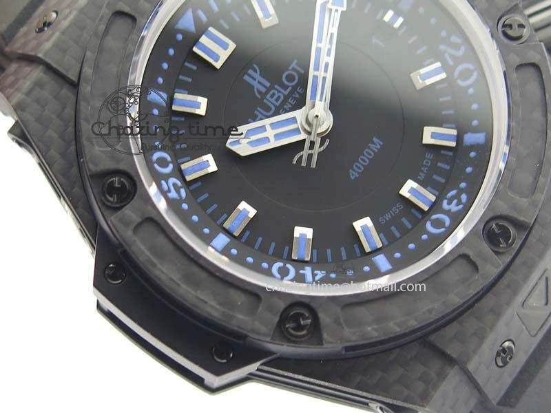 King Power 48mm OceanGraphic 4000 Carbon V6F 1:1 Best Edition Black Dial Blue Markers A7750