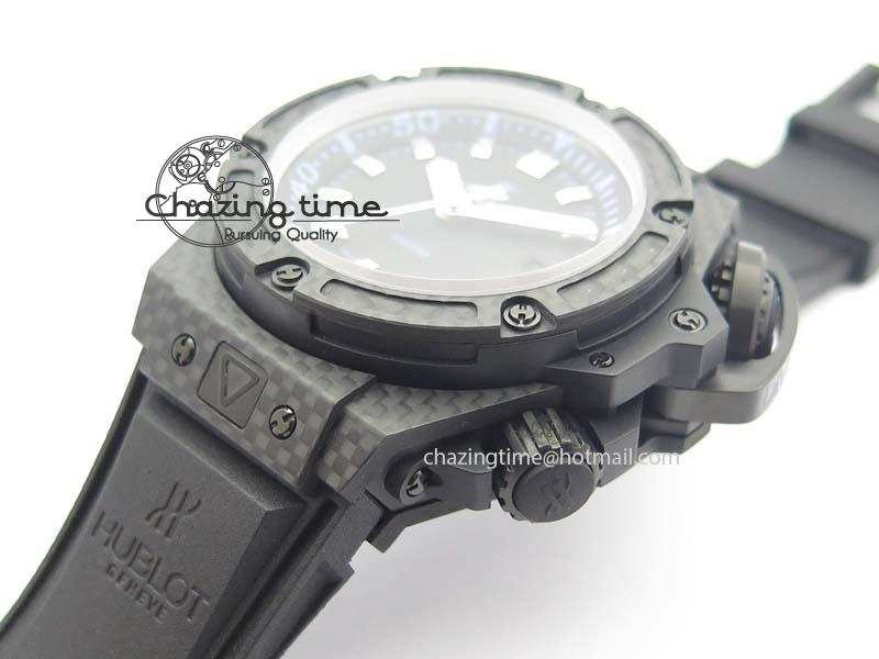King Power 48mm OceanGraphic 4000 Carbon V6F 1:1 Best Edition Black Dial Blue Markers A7750