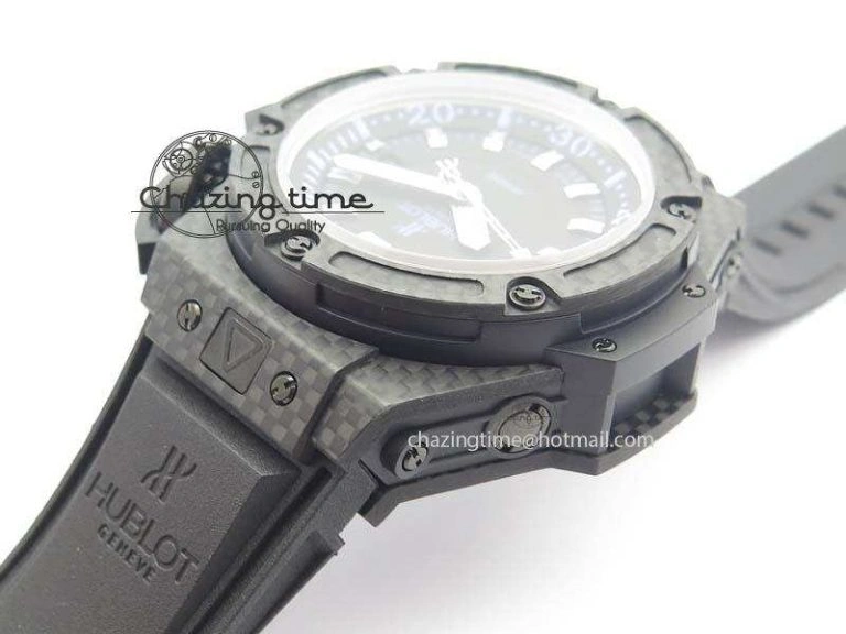 King Power 48mm OceanGraphic 4000 Carbon V6F 1:1 Best Edition Black Dial Blue Markers A7750