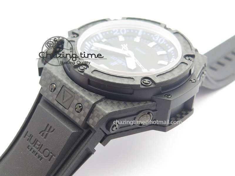 King Power 48mm OceanGraphic 4000 Carbon V6F 1:1 Best Edition Black Dial Blue Markers A7750
