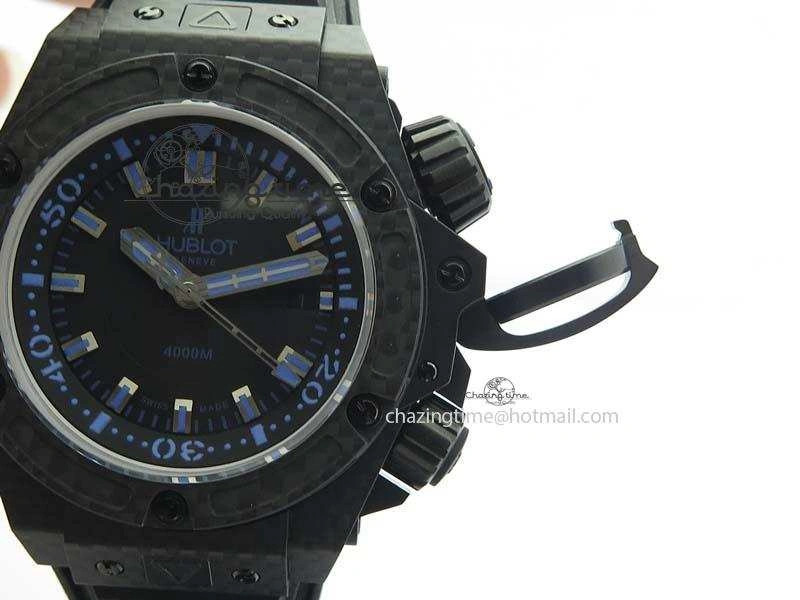King Power 48mm OceanGraphic 4000 Carbon V6F 1:1 Best Edition Black Dial Blue Markers A7750