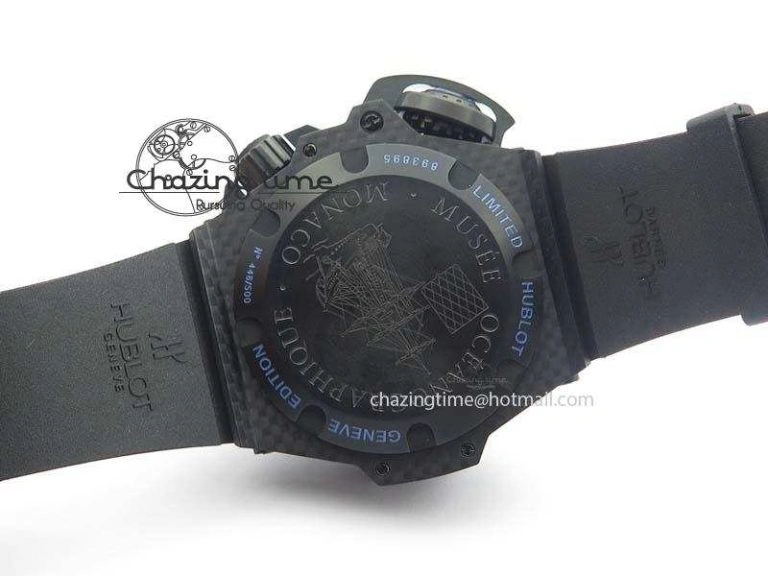 King Power 48mm OceanGraphic 4000 Carbon V6F 1:1 Best Edition Black Dial Blue Markers A7750