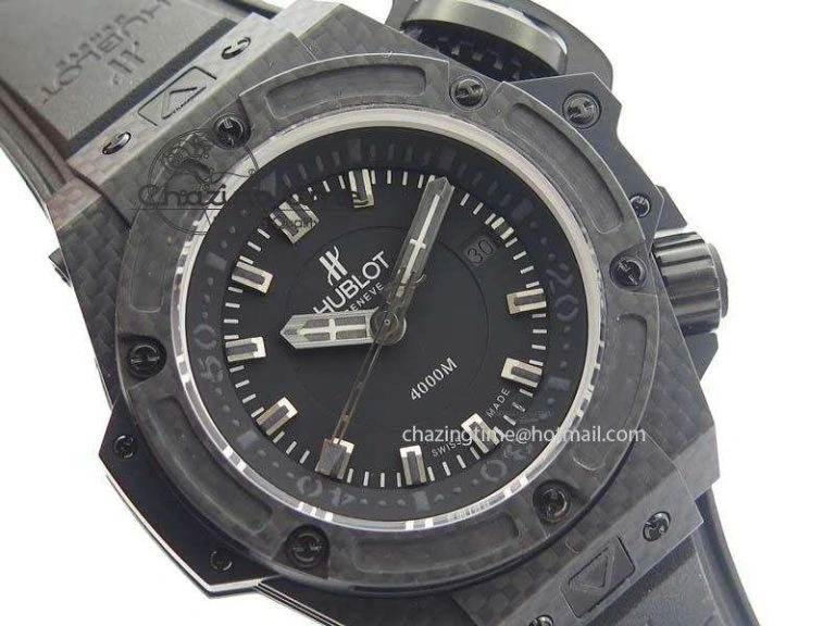 King Power 48mm OceanGraphic 4000 Carbon V6F 1:1 Best Edition Black Dial Gray Markers A7750