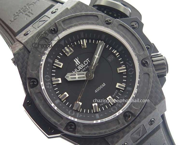 King Power 48mm OceanGraphic 4000 Carbon V6F 1:1 Best Edition Black Dial Gray Markers A7750