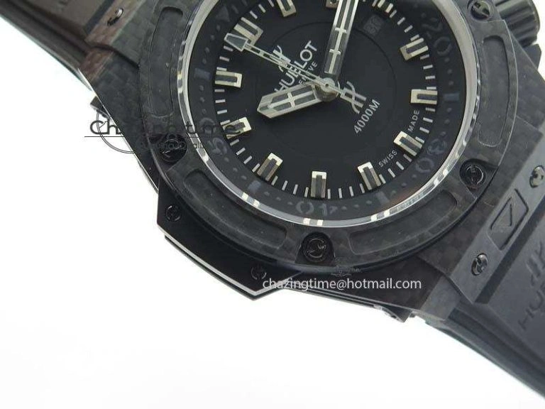 King Power 48mm OceanGraphic 4000 Carbon V6F 1:1 Best Edition Black Dial Gray Markers A7750
