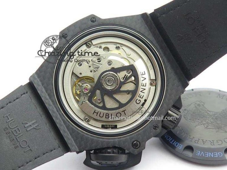 King Power 48mm OceanGraphic 4000 Carbon V6F 1:1 Black Dial Blue Gummy Strap A7750