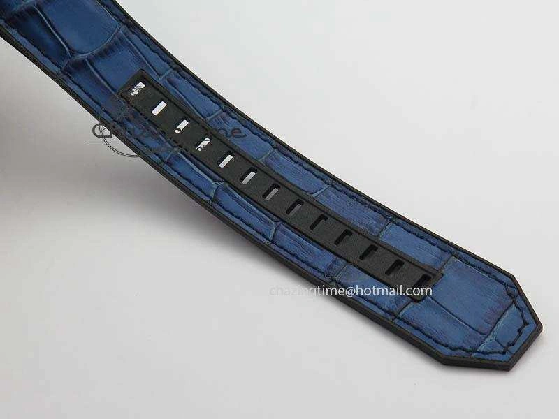King Power 48mm OceanGraphic 4000 Carbon V6F 1:1 Black Dial Blue Gummy Strap A7750