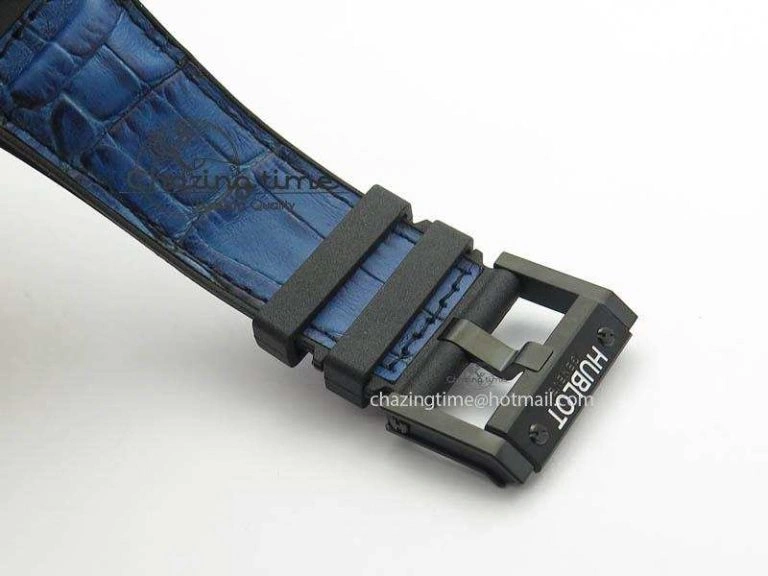 King Power 48mm OceanGraphic 4000 Carbon V6F 1:1 Black Dial Blue Gummy Strap A7750