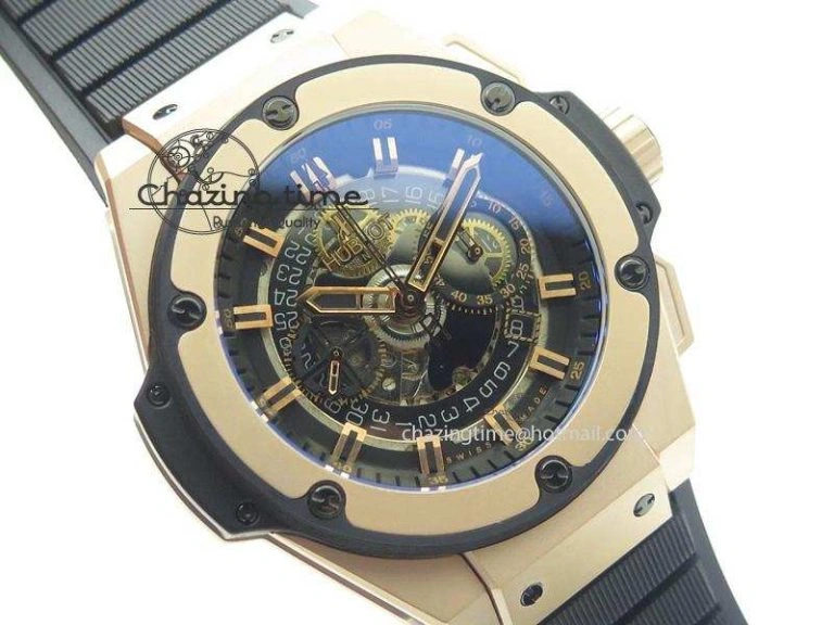 King Power 48mm Unico King RG On Black Rubber Strap A7750