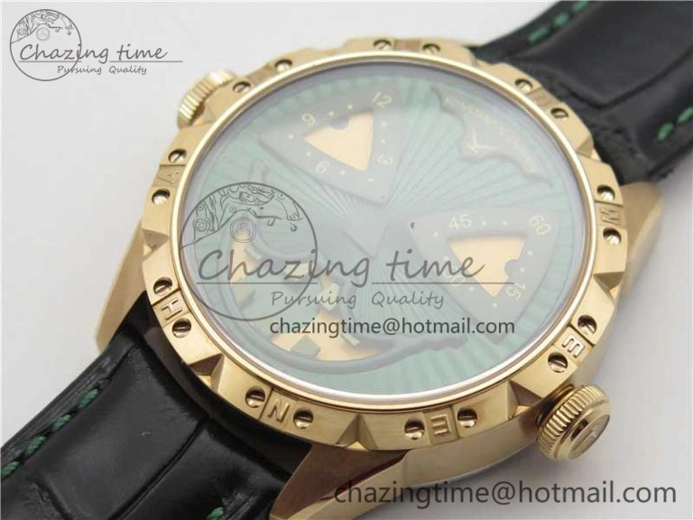 Konstantin Chaykin Joker RG TWF Best Edition Green Pumpkin Dial on Black Leather Strap NH35A