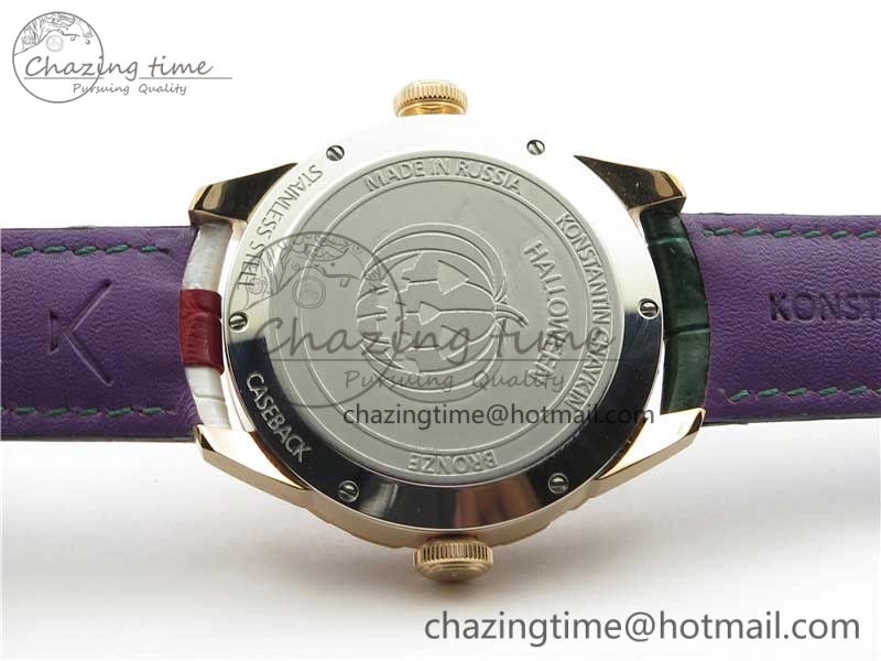 Konstantin Chaykin Joker RG TWF Best Edition Green Pumpkin Dial on Black Leather Strap NH35A