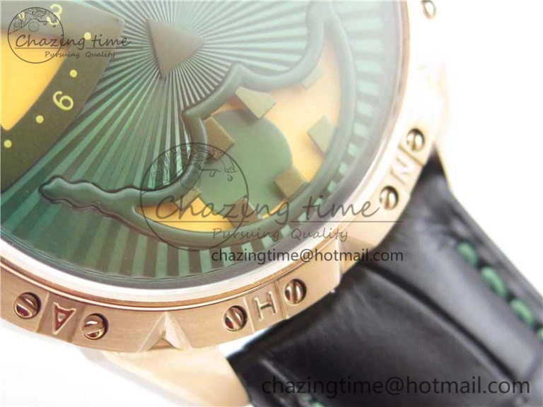 Konstantin Chaykin Joker RG TWF Best Edition Green Pumpkin Dial on Black Leather Strap NH35A