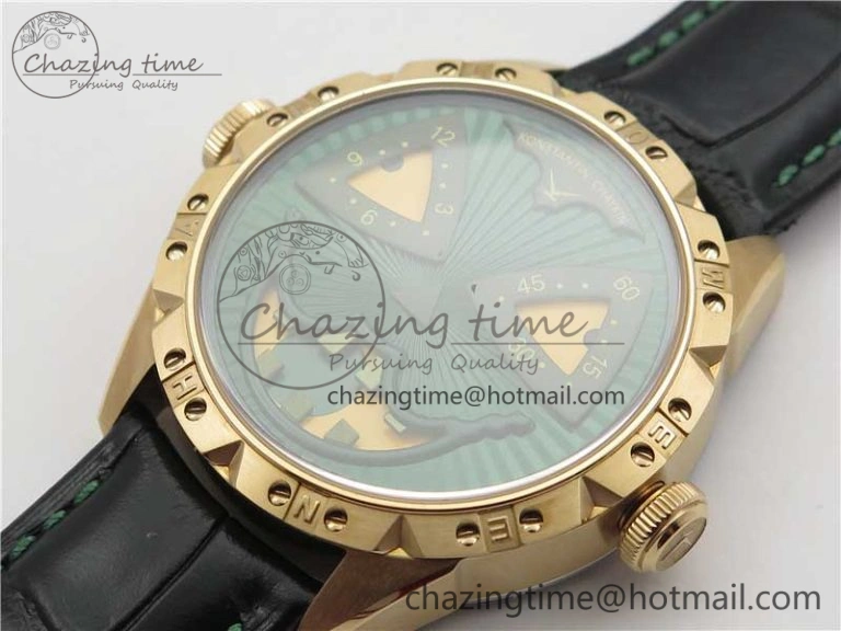 Konstantin Chaykin Joker RG TWF Best Edition Green Pumpkin Dial on Black Leather Strap NH35A