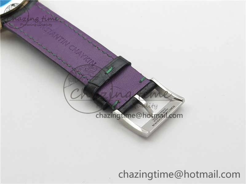 Konstantin Chaykin Joker RG TWF Best Edition Green Pumpkin Dial on Black Tie Leather Strap NH35A
