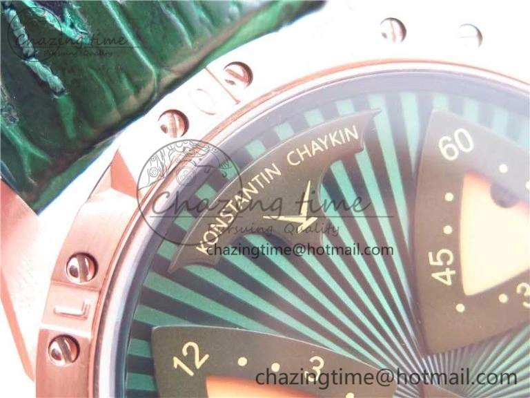 Konstantin Chaykin Joker RG TWF Best Edition Green Pumpkin Dial on Black Tie Leather Strap NH35A
