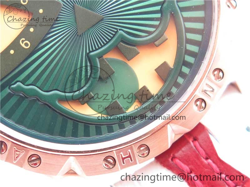 Konstantin Chaykin Joker RG TWF Best Edition Green Pumpkin Dial on Black Tie Leather Strap NH35A