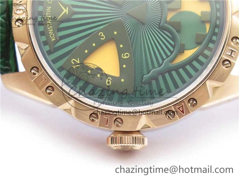 Konstantin Chaykin Joker RG TWF Best Edition Green Pumpkin Dial on Black Tie Leather Strap NH35A