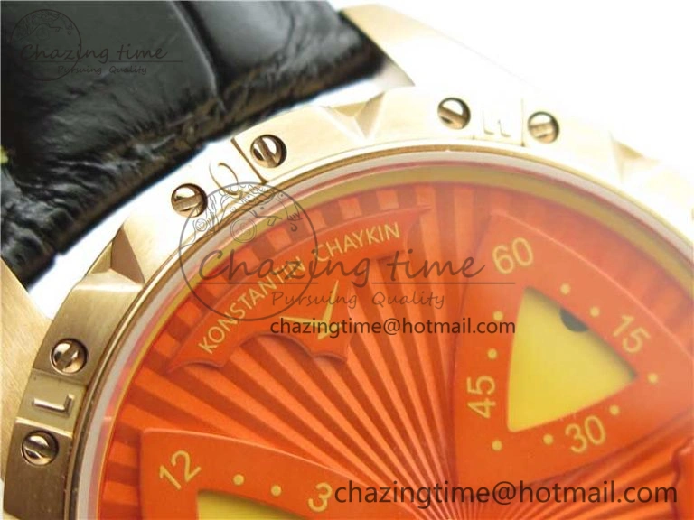 Konstantin Chaykin Joker RG TWF Best Edition Orange Pumpkin Dial on Black Leather Strap NH35A