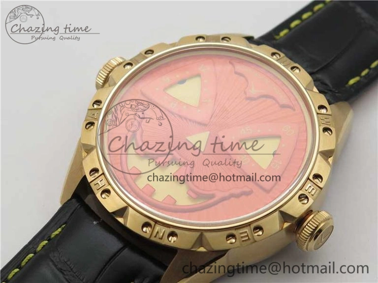 Konstantin Chaykin Joker RG TWF Best Edition Orange Pumpkin Dial on Black Leather Strap NH35A